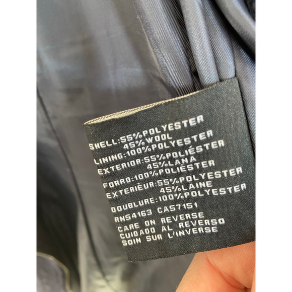 Guess Los Angeles Wool Coat Navy Asymmetrical Zip Quiet Luxury Cottagecore Trend - Picture 7 of 16